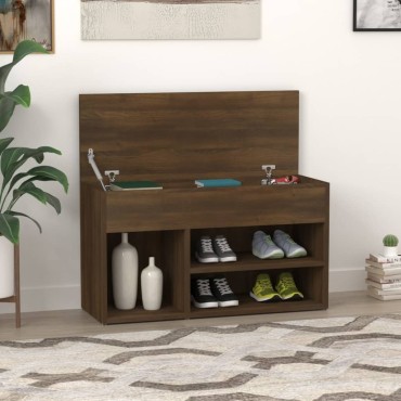 vidaXL Παπουτσοθήκη Καφέ Δρυς 80x30x45cm από Επεξεργασμένο Ξύλο