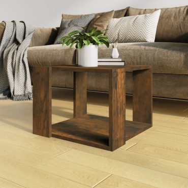 vidaXL Τραπεζάκι Σαλονιού Καπνιστή Δρυς 40x40x30cm Επεξεργασμένο Ξύλο 1 τεμ.