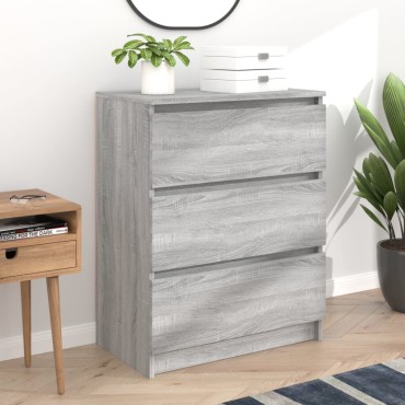 vidaXL Συρταριέρα Γκρι Sonoma 60x35x76cm από Επεξεργασμένο Ξύλο 1 τεμ.
