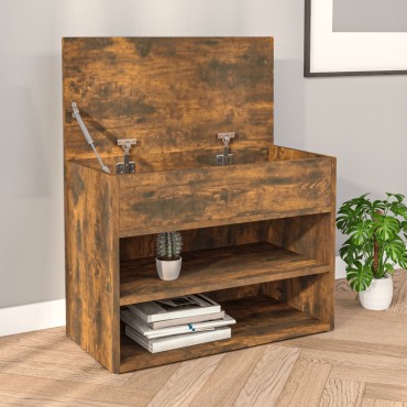 vidaXL Παπουτσοθήκη Καπνιστή Δρυς 60x30x45cm από Επεξεργασμένο Ξύλο