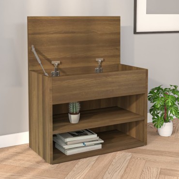 vidaXL Παπουτσοθήκη Καφέ Δρυς 60x30x45cm από Επεξεργασμένο Ξύλο