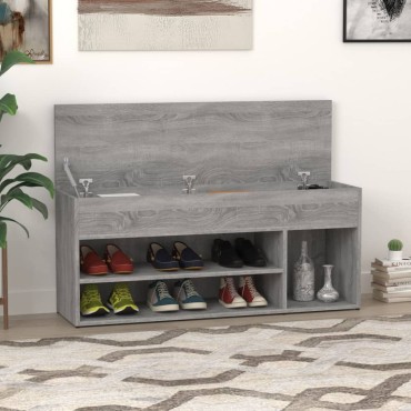 vidaXL Παπουτσοθήκη Γκρι Sonoma 105x30x45cm από Επεξεργασμένο Ξύλο
