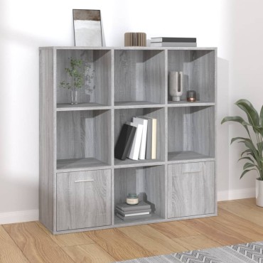 vidaXL Βιβλιοθήκη Γκρι Sonoma 98x30x98cm 1 τεμ.