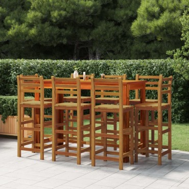 vidaXL Σκαμπό Μπαρ 8 τεμ. από Μασίφ Ξύλο Ακακίας 36x36cm