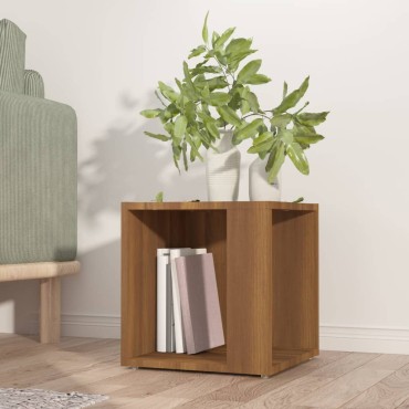 vidaXL Τραπέζι Βοηθητικό Καφέ Δρυς 33x33x34,5cm Επεξεργασμένο Ξύλο