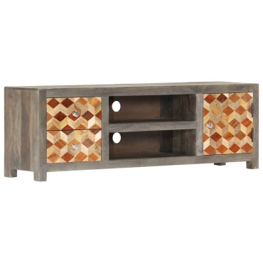 vidaXL Έπιπλο Τηλεόρασης Γκρι 120x30x40cm από Μασίφ Ξύλο Μάνγκο