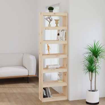 vidaXL Βιβλιοθήκη/Διαχωριστικό Χώρου 60x30x199,5cm Μασίφ Ξύλο Πεύκου 1 τεμ.