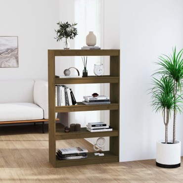 vidaXL Βιβλιοθήκη/Διαχωριστικό Χώρου Μελί 80x30x135,5cm Ξύλο Πεύκου 1 τεμ.