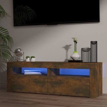 vidaXL Έπιπλο Τηλεόρασης με LED Καπνιστή Δρυς 120x35x40cm