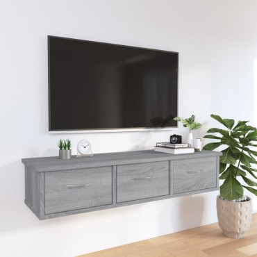 vidaXL Ντουλάπι Τοίχου Γκρι Sonoma 88x26x18,5cm Επεξεργασμένο Ξύλο 1 τεμ.