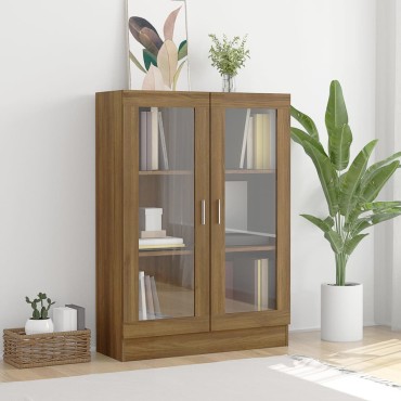 vidaXL Βιτρίνα Καφέ Δρυς 82,5x30,5x115cm από Επεξεργασμένο Ξύλο 1 τεμ.