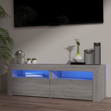 vidaXL Έπιπλο Τηλεόρασης με LED Γκρι Sonoma 120x35x40cm