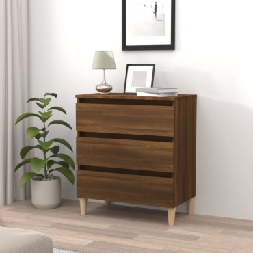 vidaXL Συρταριέρα Καφέ Δρυς 60x35x69cm από Επεξεργασμένο Ξύλο 1 τεμ.