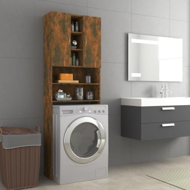 vidaXL Ντουλάπι Πλυντηρίου Καπνιστή Δρυς 64 x 25,5 x 190 εκ.