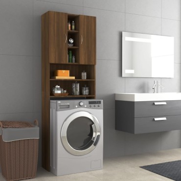 vidaXL Ντουλάπι Πλυντηρίου Καφέ Δρυς 64 x 25,5 x 190 εκ.