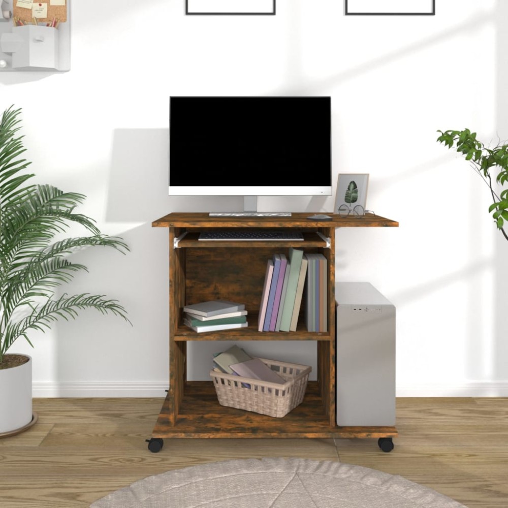 vidaXL Γραφείο Υπολογιστή Καπνιστή Δρυς 80x50x75cm από Επεξεργ. Ξύλο 1 τεμ. vidaXL Γραφείο Υπολογιστή Καπνιστή Δρυς 80x50x75cm από Επεξεργ. Ξύλο 1 τεμ.