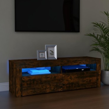 vidaXL Έπιπλο Τηλεόρασης με LED Καπνιστή Δρυς 120x35x40cm