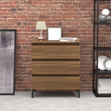 vidaXL Συρταριέρα Καφέ Δρυς 60x35x69cm από Επεξεργασμένο Ξύλο 1 τεμ.