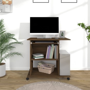 vidaXL Γραφείο Υπολογιστή Καφέ Δρυς 80x50x75cm Επεξεργασμένο Ξύλο 1 τεμ.