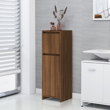 vidaXL Ντουλάπι Μπάνιου Καφέ Δρυς 30x30x95cm Επεξεργασμένο Ξύλο