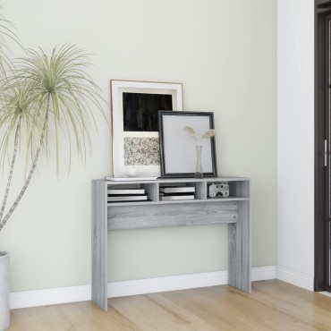 vidaXL Τραπέζι Κονσόλα Γκρι Sonoma 105x30x80cm Επεξεργασμένο Ξύλο 1 τεμ.