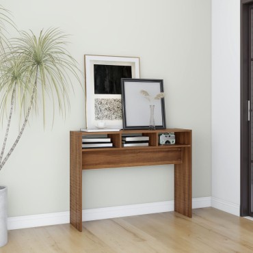 vidaXL Τραπέζι Κονσόλα Καφέ Δρυς 105x30x80cm από Επεξεργασμένο Ξύλο 1 τεμ.