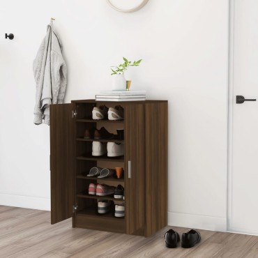 vidaXL Παπουτσοθήκη Καφέ Δρυς 60x35x92cm από Επεξεργασμένο Ξύλο