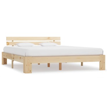 vidaXL Πλαίσιο Κρεβατιού 180x200cm από Μασίφ Ξύλο Πεύκου 1 τεμ. - Διπλό