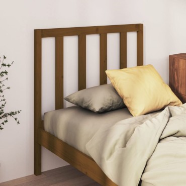 vidaXL Κεφαλάρι Κρεβατιού Μελί 81x4x100cm από Μασίφ Ξύλο Πεύκου 1 τεμ.