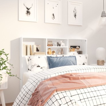 vidaXL Κεφαλάρι Με Αποθηκευτικό Χώρο Λευκό 120x19x103,5cm 1 τεμ.