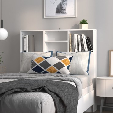 vidaXL Κεφαλάρι Με Αποθηκευτικό Χώρο Λευκό 100x19x103,5cm 1 τεμ.