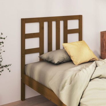 vidaXL Κεφαλάρι Κρεβατιού Καφέ Μελί 106x4x100cm Μασίφ Ξύλο Πεύκου 1 τεμ.