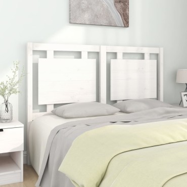 vidaXL Κεφαλάρι Κρεβατιού Λευκό 140,5x4x100cm Μασίφ Ξύλο Πεύκου 1 τεμ.