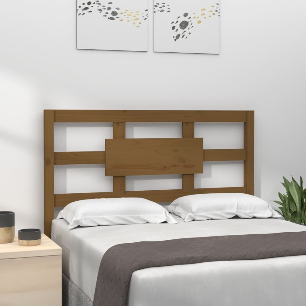vidaXL Κεφαλάρι Κρεβατιού Μελί 95,5x4x100cm από Μασίφ Ξύλο Πεύκου 1 τεμ.