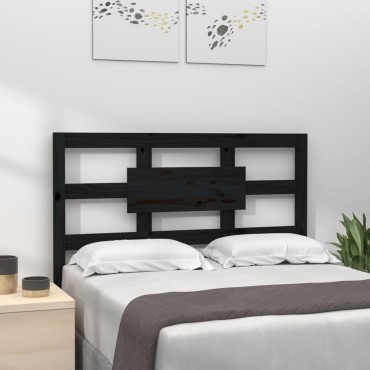 vidaXL Κεφαλάρι Κρεβατιού Μαύρο 95,5x4x100cm Μασίφ Ξύλο Πεύκου 1 τεμ.