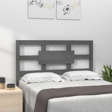 vidaXL Κεφαλάρι Κρεβατιού Γκρι 105,5x4x100cm Μασίφ Ξύλο Πεύκου 1 τεμ.