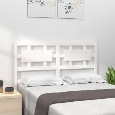 vidaXL Κεφαλάρι Κρεβατιού Λευκό 140,5x4x100cm Μασίφ Ξύλο Πεύκου 1 τεμ.