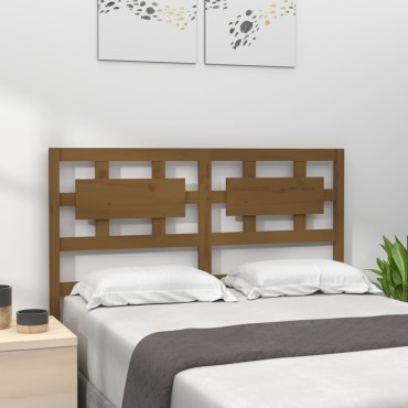 vidaXL Κεφαλάρι Κρεβατιού Μελί 205,5x4x100cm Μασίφ Ξύλο Πεύκου 1 τεμ.