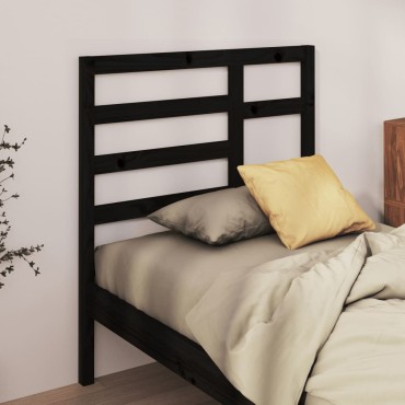 vidaXL Κεφαλάρι Κρεβατιού Μαύρο 81x4x104cm από Μασίφ Ξύλο Πεύκου 1 τεμ.