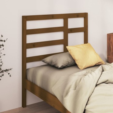 vidaXL Κεφαλάρι Κρεβατιού Μελί 106x4x104cm από Μασίφ Ξύλο Πεύκου 1 τεμ.