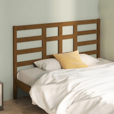 vidaXL Κεφαλάρι Κρεβατιού Μελί 156x4x104cm από Μασίφ Ξύλο Πεύκου 1 τεμ.