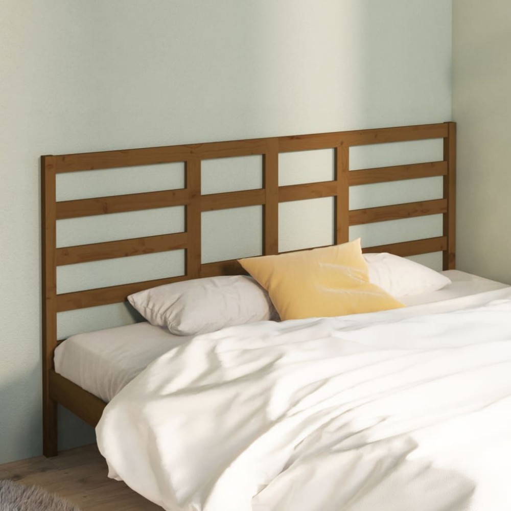 vidaXL Κεφαλάρι Κρεβατιού Μελί 186x4x104cm από Μασίφ Ξύλο Πεύκου 1 τεμ.