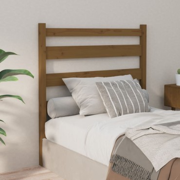 vidaXL Κεφαλάρι Κρεβατιού Μελί 81x4x100cm από Μασίφ Ξύλο Πεύκου 1 τεμ.
