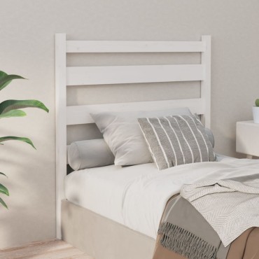 vidaXL Κεφαλάρι Κρεβατιού Λευκό 106x4x100cm Μασίφ Ξύλο Πεύκου 1 τεμ.