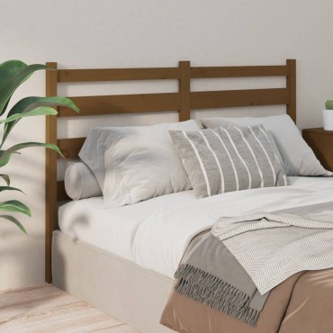 vidaXL Κεφαλάρι Κρεβατιού Μελί 141x4x100cm από Μασίφ Ξύλο Πεύκου 1 τεμ.