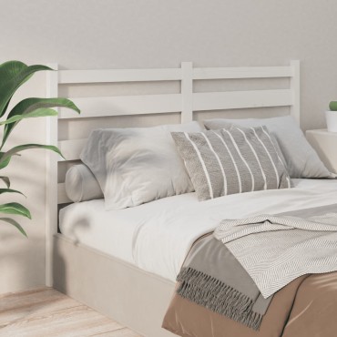 vidaXL Κεφαλάρι Κρεβατιού Λευκό 146x4x100cm Μασίφ Ξύλο Πεύκου 1 τεμ.
