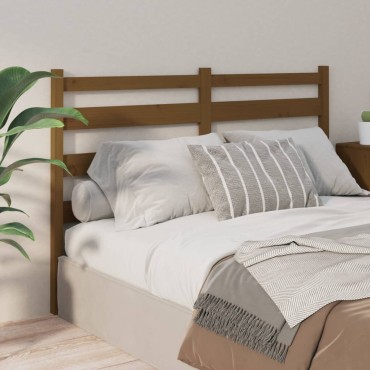 vidaXL Κεφαλάρι Κρεβατιού Μελί 146x4x100cm από Μασίφ Ξύλο Πεύκου 1 τεμ.