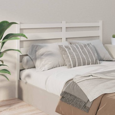 vidaXL Κεφαλάρι Κρεβατιού Λευκό 166x4x100cm Μασίφ Ξύλο Πεύκου 1 τεμ.