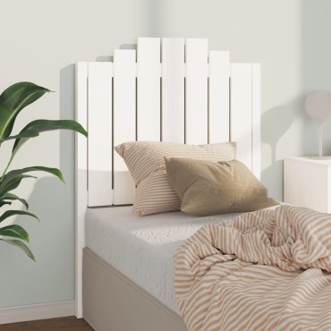 vidaXL Κεφαλάρι Κρεβατιού Λευκό 81x4x110cm από Μασίφ Ξύλο Πεύκου 1 τεμ.