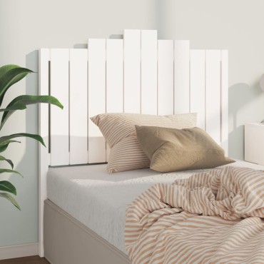 vidaXL Κεφαλάρι Κρεβατιού Λευκό 106x4x110cm Μασίφ Ξύλο Πεύκου 1 τεμ.